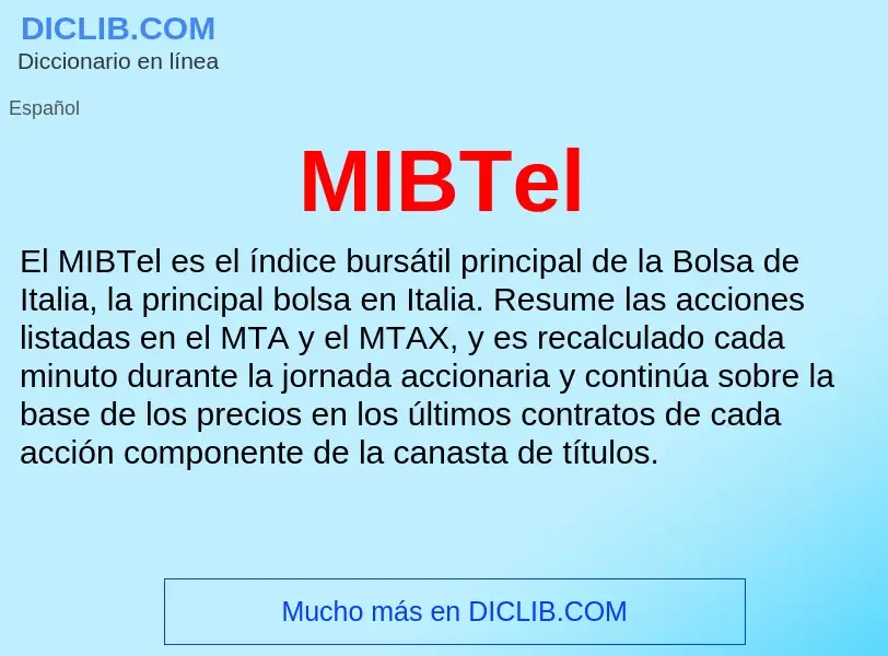 Wat is MIBTel - definition