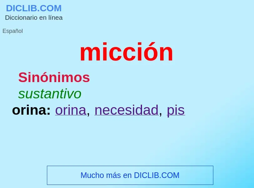 What is micción - definition