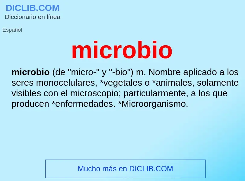 ¿Qué es microbio? - significado y definición