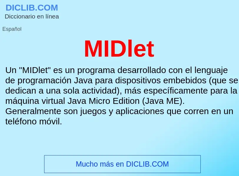 Wat is MIDlet - definition