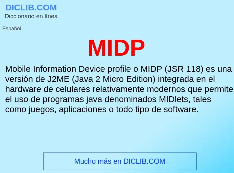O que é MIDP - definição, significado, conceito