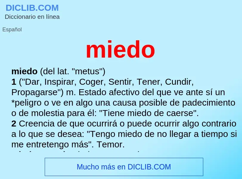 O que é miedo - definição, significado, conceito