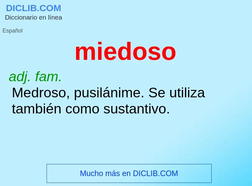 ¿Qué es miedoso? - significado y definición