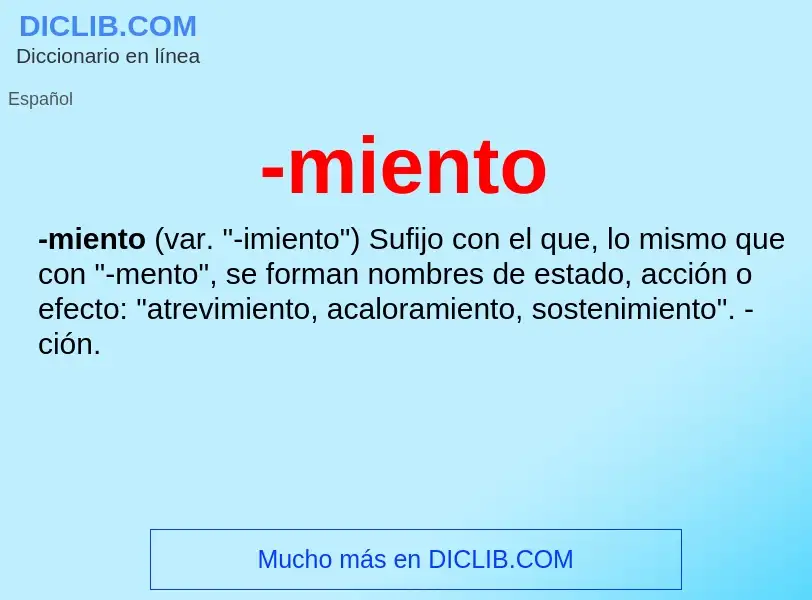 Wat is -miento - definition