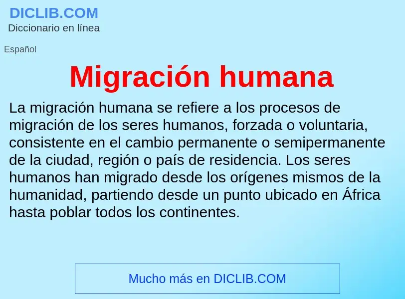 O que é Migración humana - definição, significado, conceito