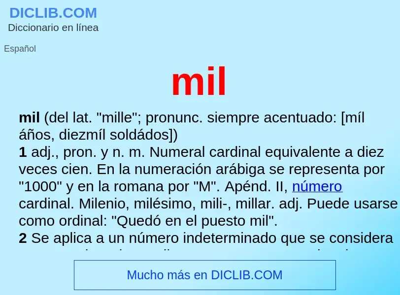 What is mil - meaning and definition