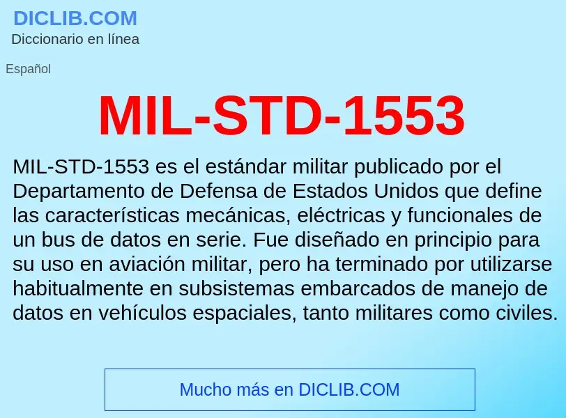 O que é MIL-STD-1553 - definição, significado, conceito