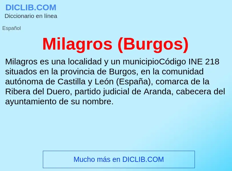 Что такое Milagros (Burgos) - определение