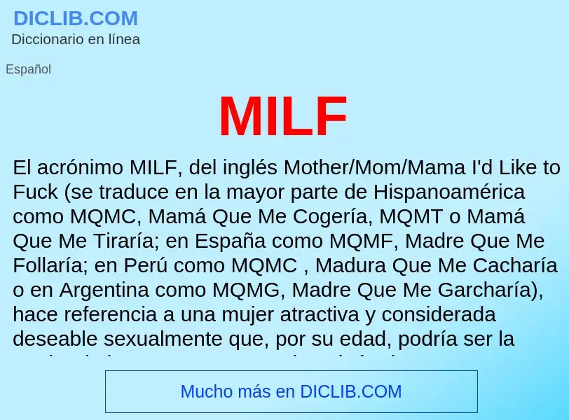 Wat is MILF - definition