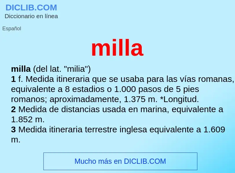 ¿Qué es milla? - significado y definición