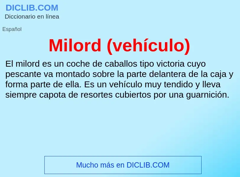 What is Milord (vehículo) - definition