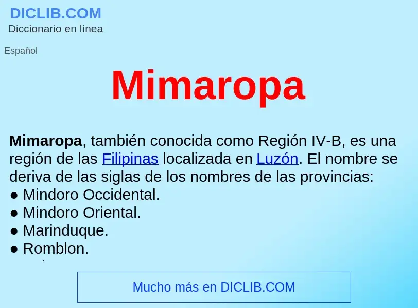 Wat is Mimaropa  - definition