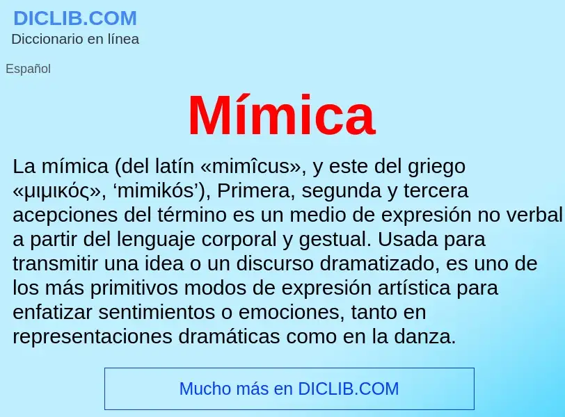 ¿Qué es Mímica? - significado y definición