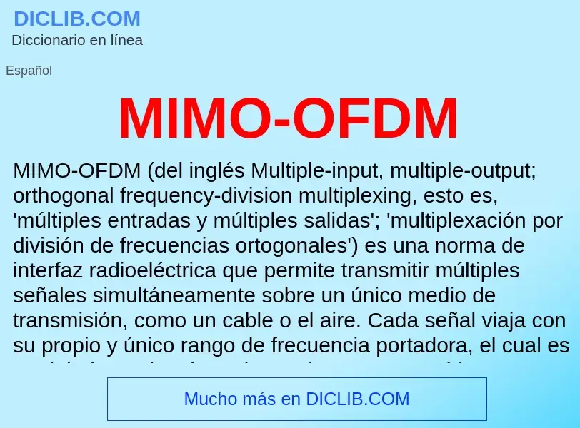 O que é MIMO-OFDM - definição, significado, conceito