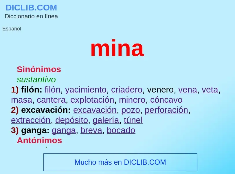 ¿Qué es mina? - significado y definición