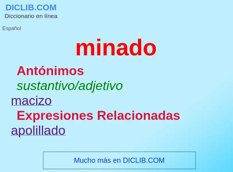 ¿Qué es minado? - significado y definición