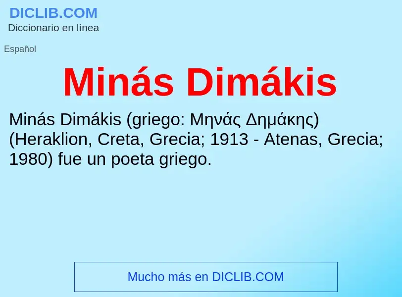 What is Minás Dimákis - meaning and definition