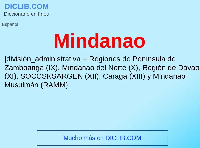 ¿Qué es Mindanao? - significado y definición