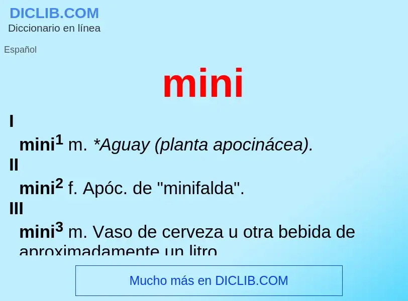 Wat is mini - definition