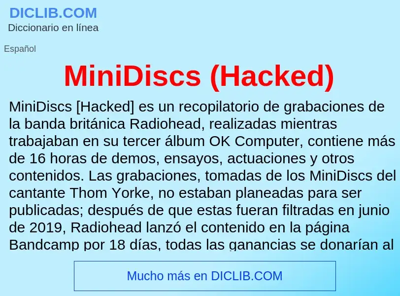 Τι είναι MiniDiscs (Hacked) - ορισμός