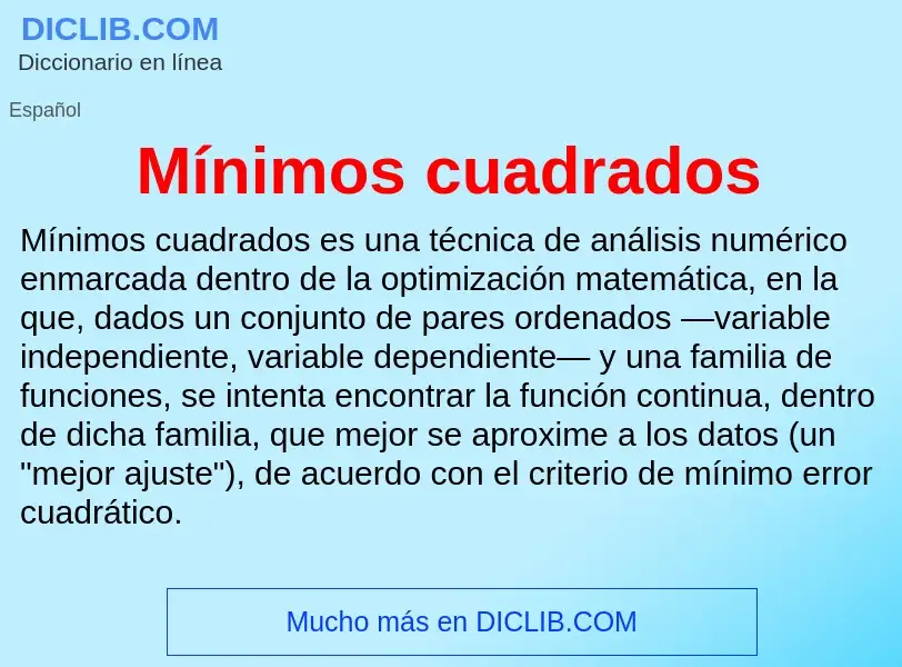 ¿Qué es Mínimos cuadrados? - significado y definición