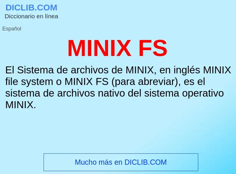 What is MINIX FS - meaning and definition