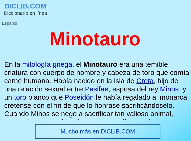 ¿Qué es Minotauro ? - significado y definición