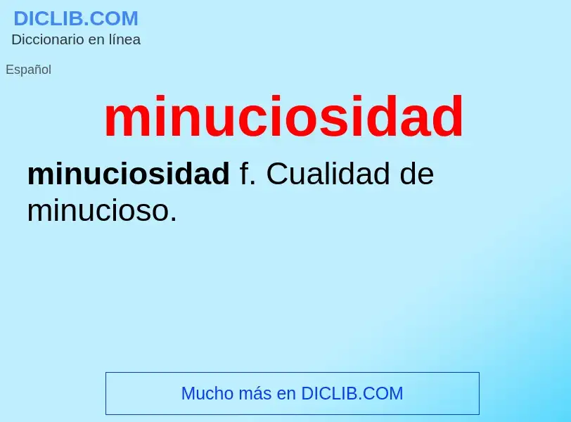 What is minuciosidad - meaning and definition