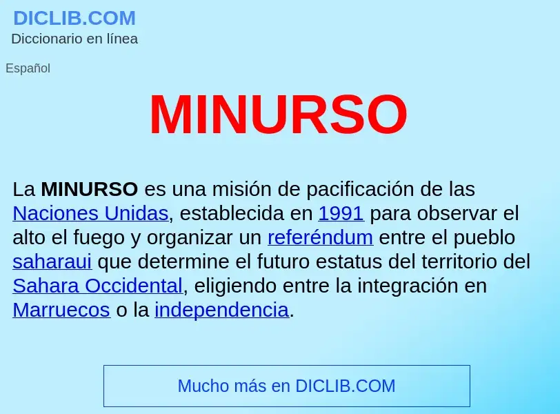 What is MINURSO  - meaning and definition