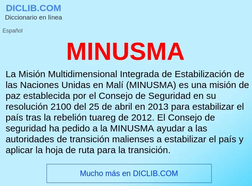 What is MINUSMA - meaning and definition