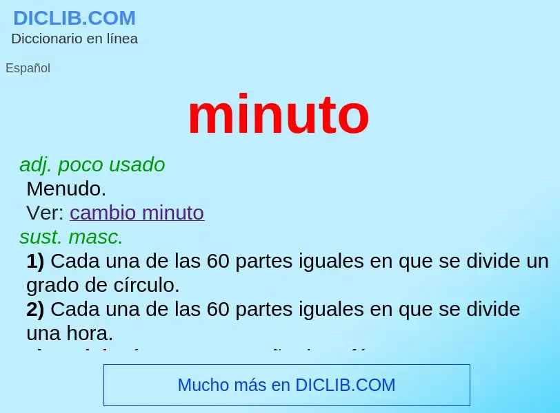 What is minuto - meaning and definition