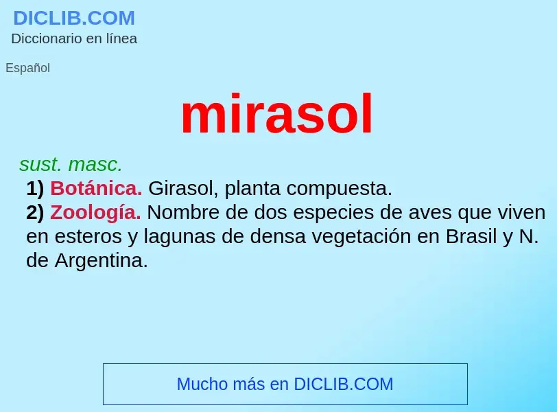 ¿Qué es mirasol? - significado y definición