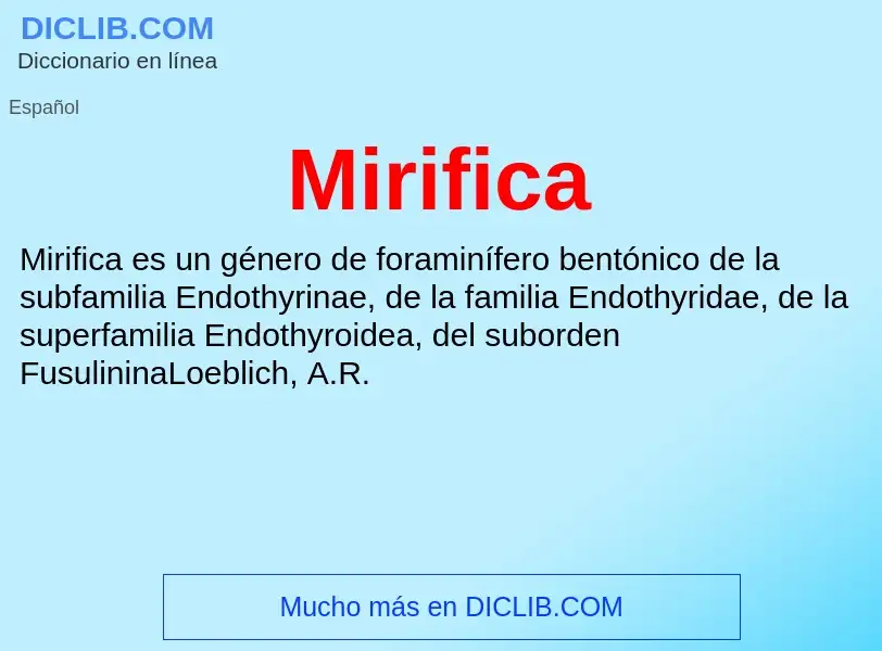 Che cos'è Mirifica - definizione