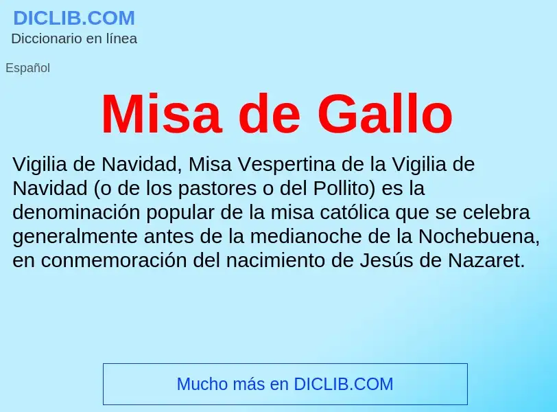 Was ist Misa de Gallo - Definition