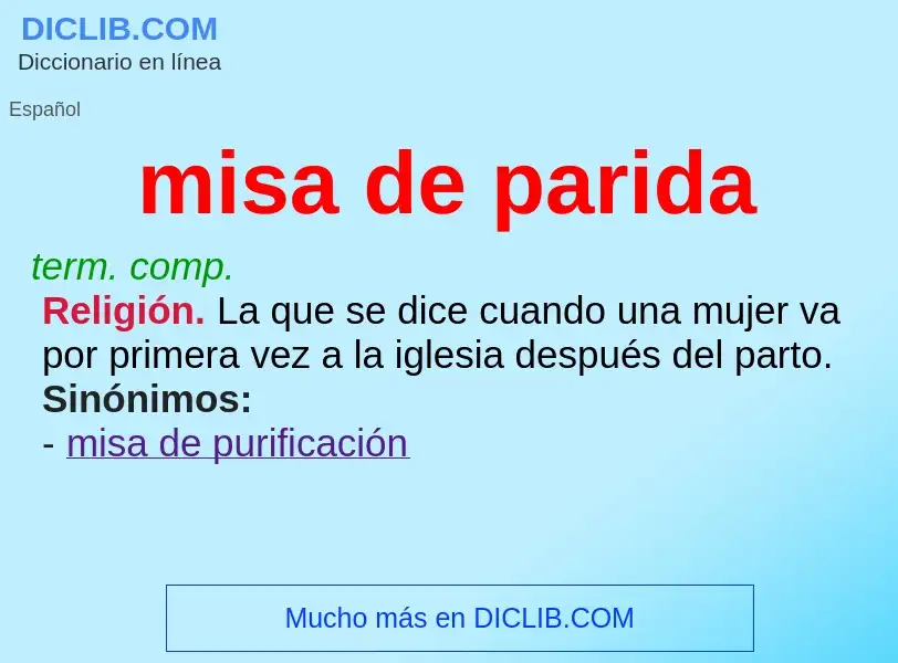 What is misa de parida - definition