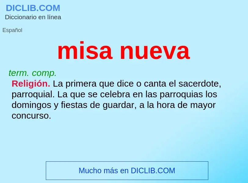 O que é misa nueva - definição, significado, conceito