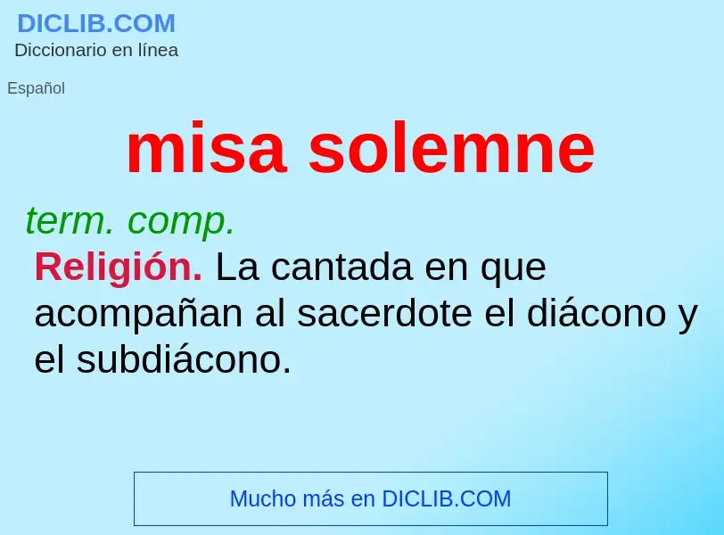 What is misa solemne - definition