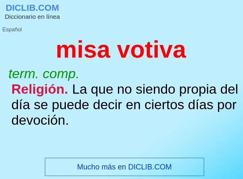 O que é misa votiva - definição, significado, conceito