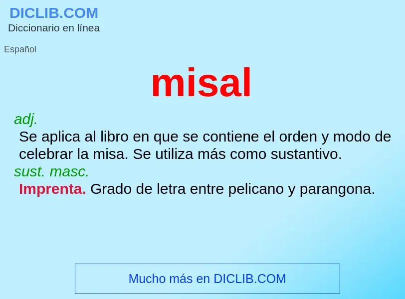 O que é misal - definição, significado, conceito