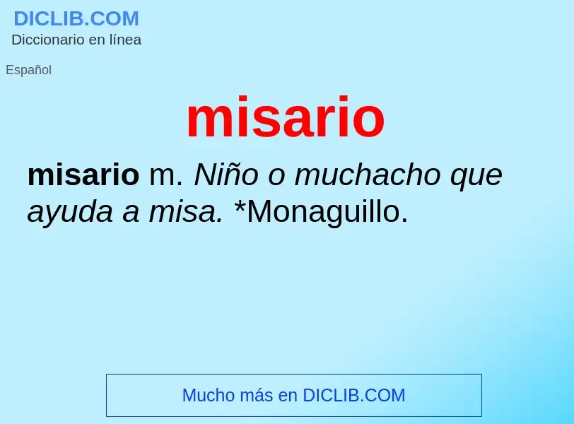 ¿Qué es misario? - significado y definición