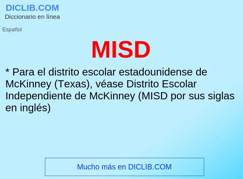 What is MISD - meaning and definition