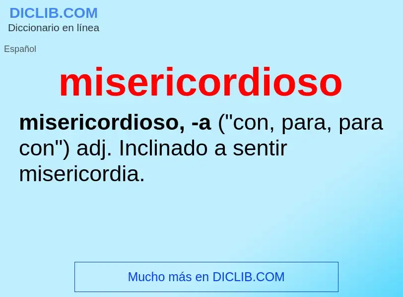 What is misericordioso - definition