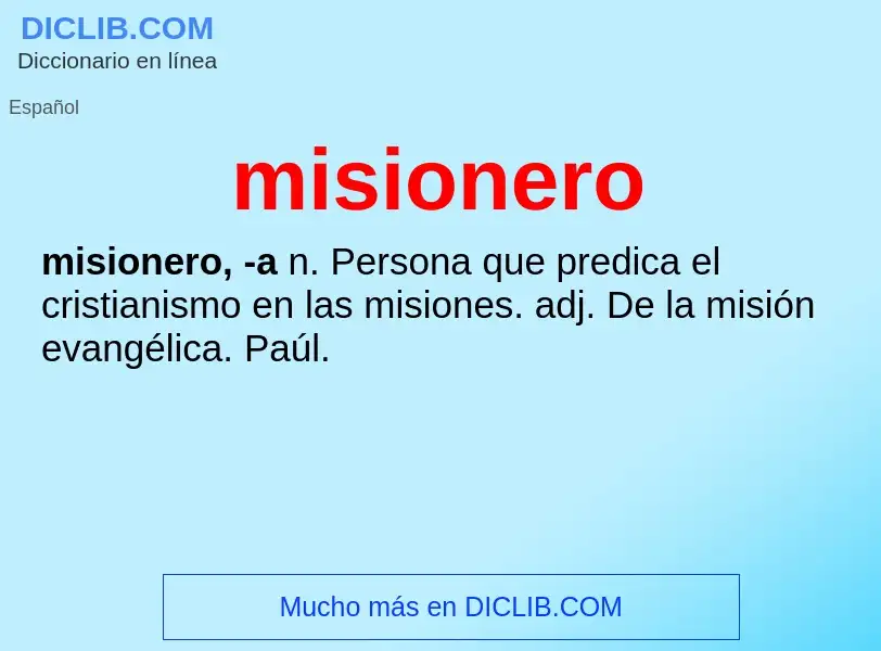 What is misionero - definition