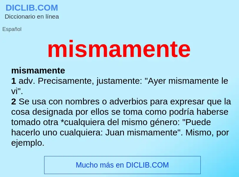 O que é mismamente - definição, significado, conceito