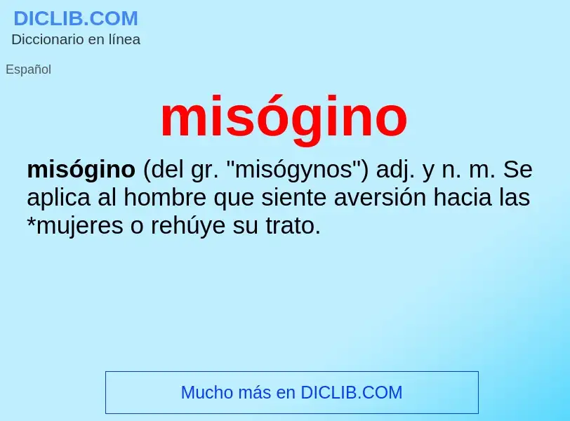 Wat is misógino - definition