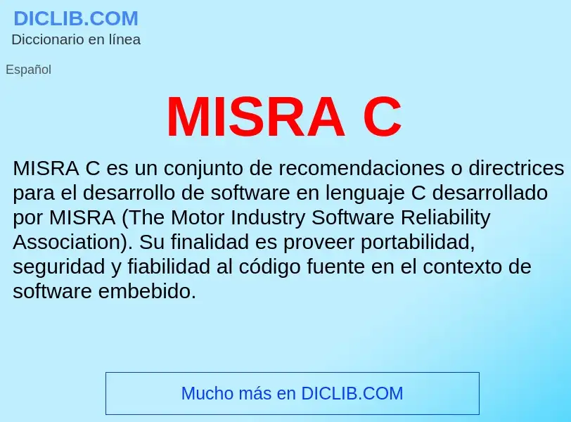 What is MISRA C - meaning and definition