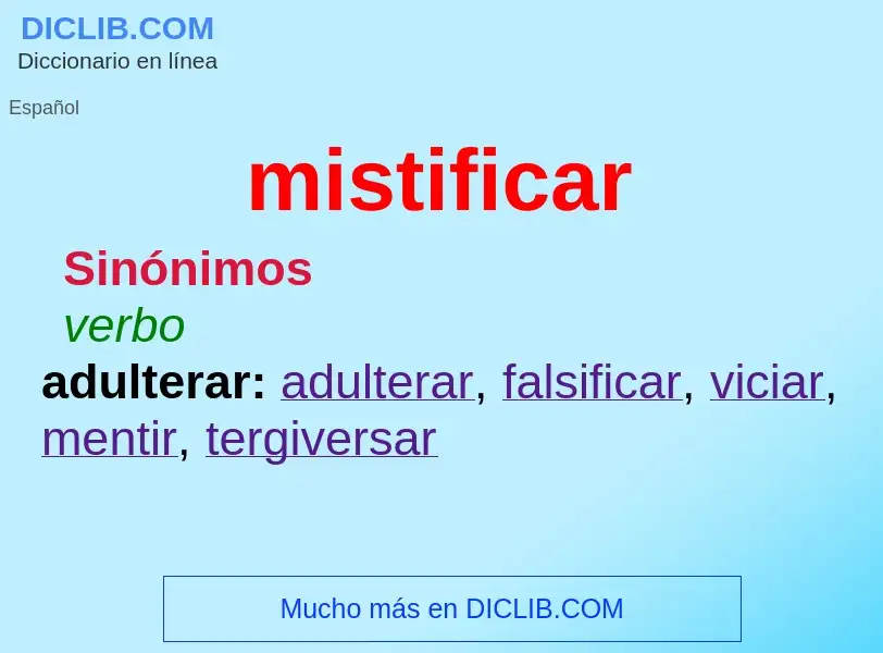 Wat is mistificar - definition