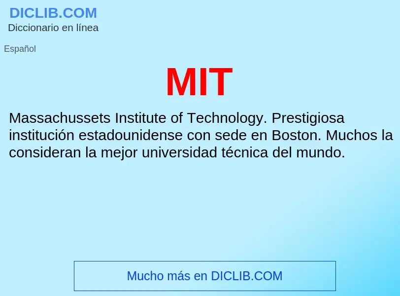 What is MIT - meaning and definition