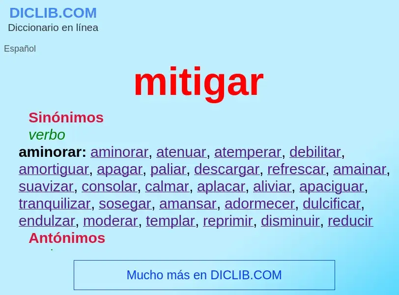 What is mitigar - meaning and definition