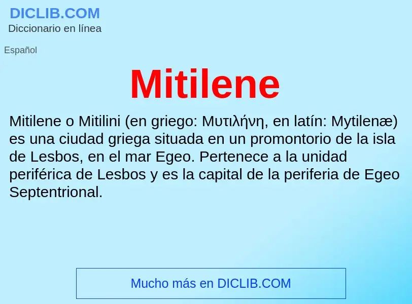 ¿Qué es Mitilene? - significado y definición